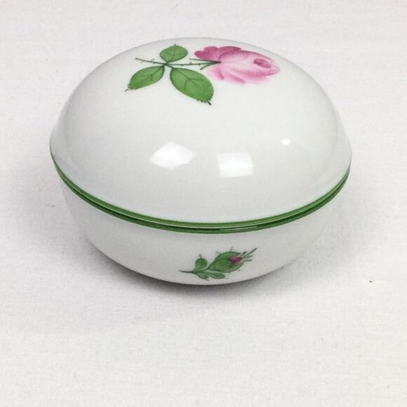 Austrian Wien Augarten Vienna Vintage Hand Painted Rose Porcelain Trinket Dish - Picture 4 of 14